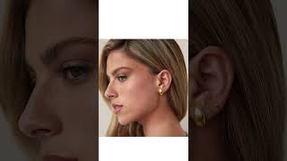D Huggie Hoop Earrings
