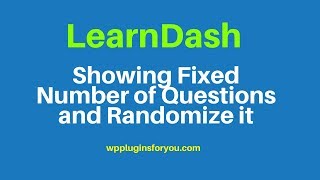 How to show random quiz in learndash