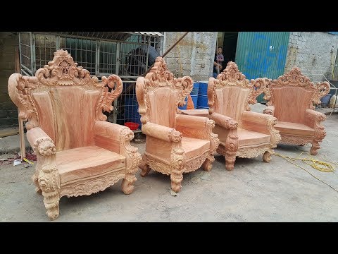 🔴Bộ Bàn Ghế Hoàng Gia gỗ Hương Nguyên Khối Siêu Đẳng Cấp, Siêu Đẹp,1m70. đồ gỗ Hiền Lanh. 0986883349