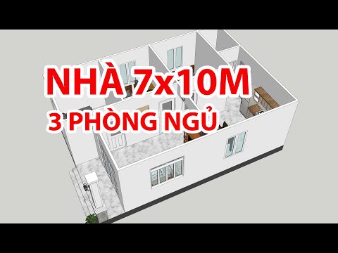 GỢI Ý BỐ TRÍ NHÀ CẤP 4 7x10M 3 PHÒNG NGỦ ĐẸP | KIẾN TRÚC NHÀ VIỆT