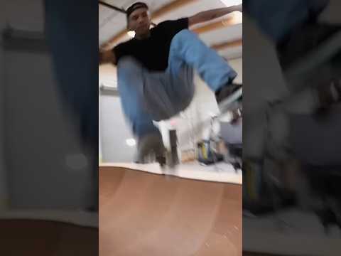 Skating a private indoor ramp we built ✅