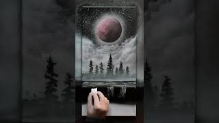 Blood Moon Landscape Painting #art #spraypaint #moon #shorts