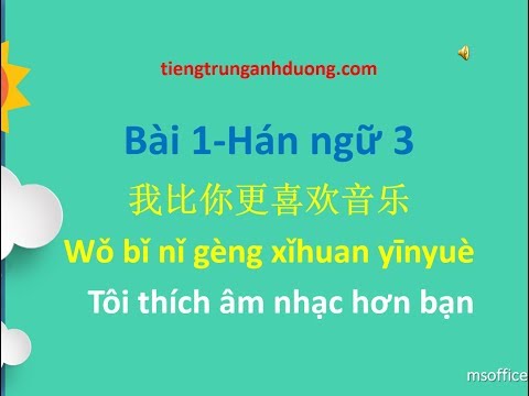 Học tiếng Trung theo giáo trình Hán ngữ 3 (bài 1)