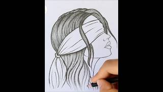 Beautiful Girl Drawing ♥️♥️ #Drawing #Drawingtutorial #Artvideo #Girldrawing #Shorts