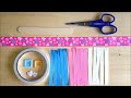 How To Make Flower Ribbon Bookmark Using Patterned Grosgrain Ribbons (For Kids) - By Kasey Crafts