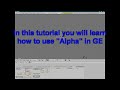 Blender: How to use alpha in GE