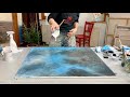 Effective abstract acrylic painting techniques - big canvas - layers - structure