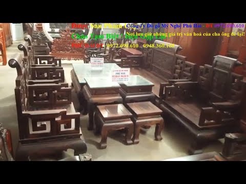 Ngắm BỘ BÀN GHẾ PHÒNG KHÁCH GỖ MUN Đẹp Mẫu Sơn Thủy Dành Cho Nhà Biệt Thự Rộng