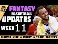 Week 11 Fantasy Basketball Updates/Trade Targets/Waiver Wire Pickups 2018-2019