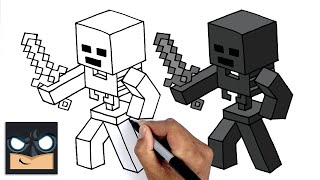 How To Draw MINECRAFT | WITHER SKELETON Step By Step Drawing Tutorial