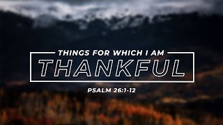 Things For Which I Am Thankful