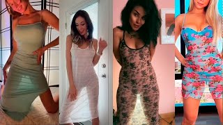 😱Transparent Dress Challenge😱[4K] Girls Without Underwear #27 