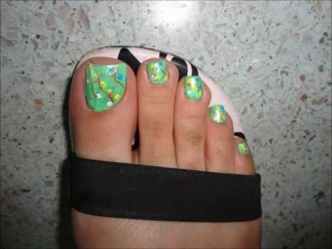 Neon Colors Splatter Toe Nail Art Tutorial by Pinkpuff Prince$$