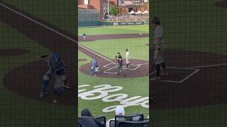 Crazy Bounce Off Backstop And Extremely Close Play At 3Rd Base