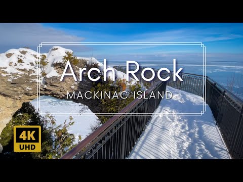 Arch Rock on Mackinac Island, Michigan | 2 minute Tour in the Winter With NO PEOPLE!