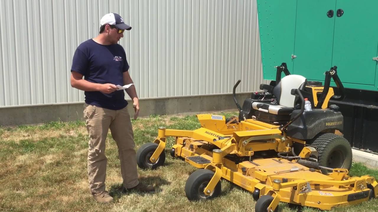 Dealer hustler mower