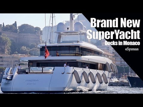 The Brand New SuperYacht Najiba docking in Monaco!
