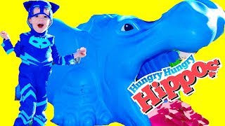 PJ MASKS Play Time Gekko Catboy Find Giant Hungry Hungry Hippos