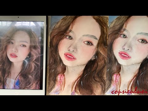 watercolor Quynh - vẽ chân dung màu nước - how i draw - paint with me