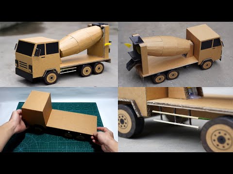 Hướng Dẫn Làm Xe Trộn Bê Tông Từ Giấy Cát Tông | Xe Đồ Chơi Bằng Bìa Cứng | Xe Bồn
