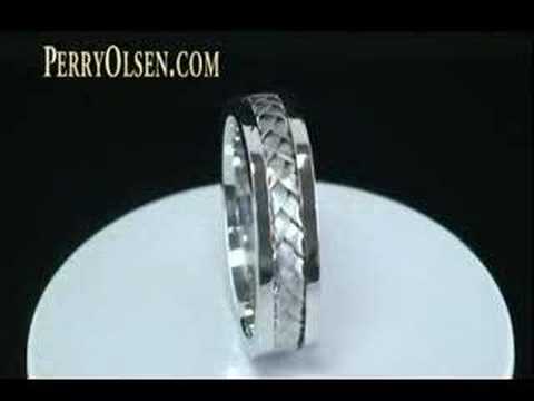 14K White Gold Handmade Braided Fancy Mens Wedding Band Ring 0031 