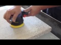 Granite Polishing by Air Random Orbital Sander (Dry Diamond Sanding Pad)