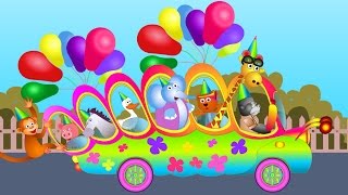 The Wheels On The Bus - Animal Song I Popular Nursery Rhymes I Animal Sounds
