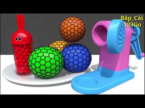 Hoạt Hình Cho Bé - ô tô Và Nhưng Quả Bóng - Cùng Bé nhận biết Màu Sắc - video 3D - mới nhất 2021.