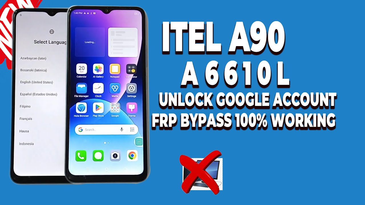 Easy FRP Bypass/ remove Google account lock on Itel A90 Easy FRP Bypass/ remove Google account lock on Itel A90