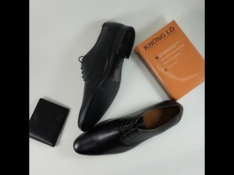 Giày tây công sở size 45 đen trơn | Large Size Leather Derby For Men | Giày Nam Big Size KHỔNG LỒ