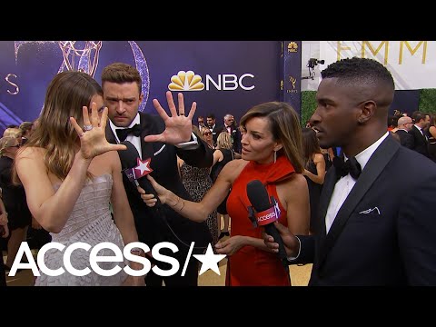 Justin Timberlake & Jessica Biel Send A Secret Signal To Son Silas On The 2018 Emmys Carpet
