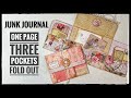 Junk Journal - One Page - Three Pockets - Fold Out