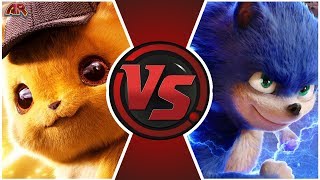 DETECTIVE PIKACHU vs MOVIE SONIC (Pokémon vs Sonic Memes) CARTOON FIGHT CLUB