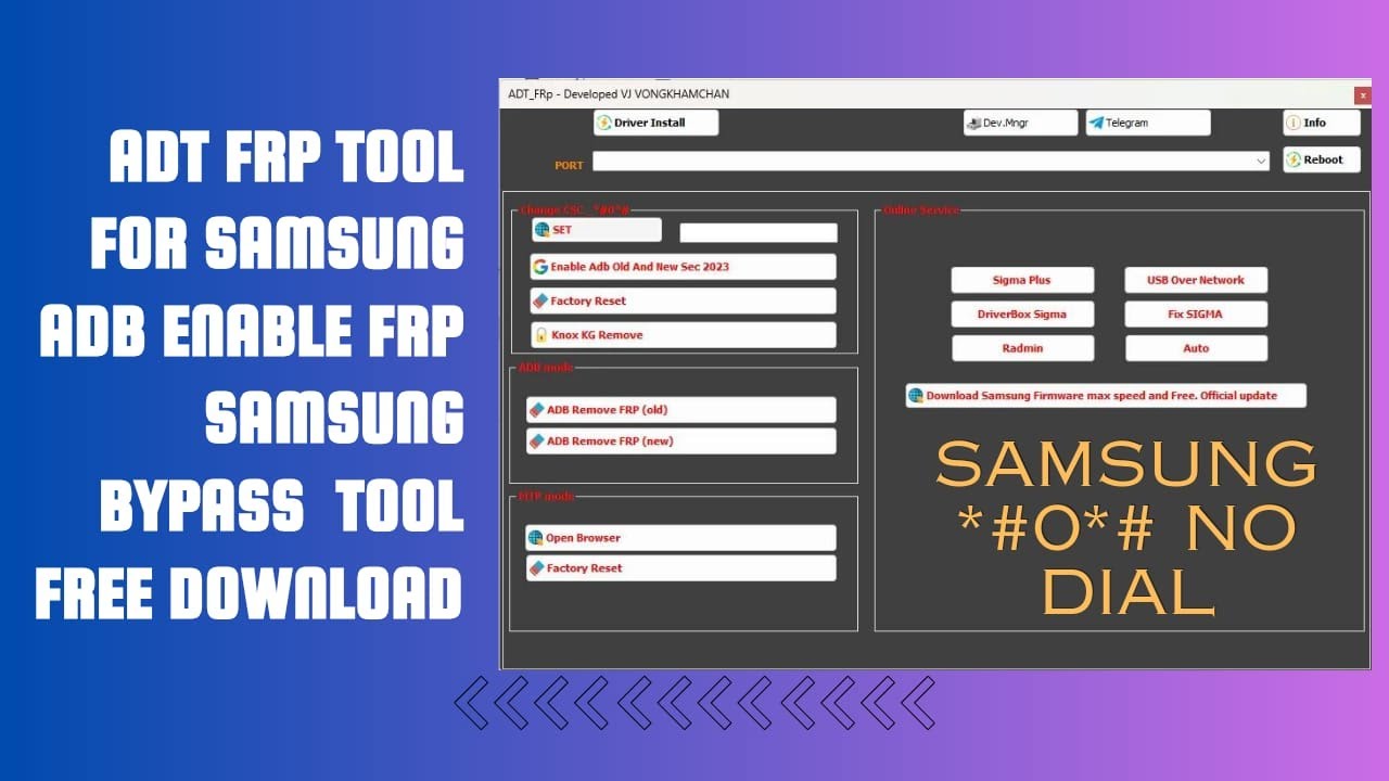 ADT FRP Tool 2024 Enable FRP Bypass Samsung Mobile ADT FRP Tool 2024 Enable FRP Bypass Samsung Mobile