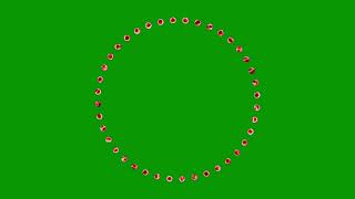 Animated Dotted Circle Red Fire Neon Effect On Green Screen - Chroma Key - No Copyright