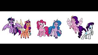 Twilight Sparkle, Sunny Starscout, Pinkie Pie, Izzy Moonbow, Rarity, And Princess Pipp Petals 3