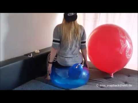 Sexy girl humping balloon