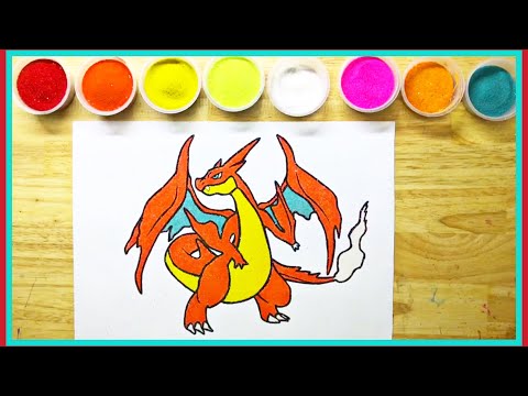 TÔ MÀU TRANH CÁT POKEMON LIZARDON MEGA Y - Sand Painting Toys : Pokemon Lizardon Mega Y 331.