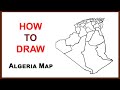 How to draw map of Algeria || Algeria map with regions