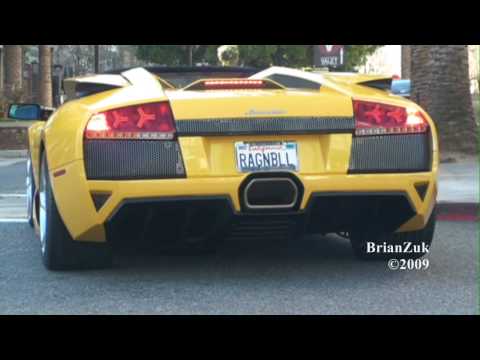 Brian records an awesome yellow Lamborghini Murcielago LP640 Roadster with