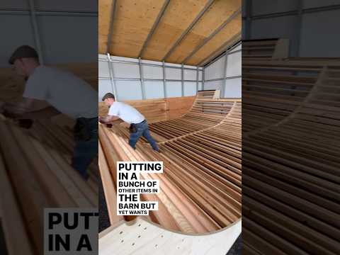 Building a mini ramp in a barn step by step‼️✅🔨🛹 #diy #miniramp #skatelife