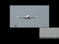 Two view landing of Lufthansa Boeing 747 D-ABVE at Hamburg Airport