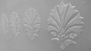 Cutart tutorial : DIY embossed patterns on wall for 3D relief work with putty and Stencils at home