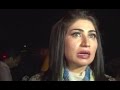 Qandeel Baloch outside PTI jalsa in Lahore