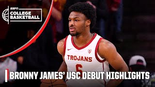 Highlights From Bronny James Usc Trojans Debut Espn College Basketball