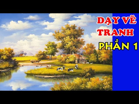 Dạy vẽ tranh Phong cảnh châu âu. (Phần 1/3 Lót nền). Học vẽ Mỹ Thuật Việt