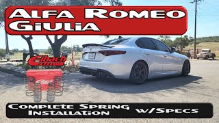 Alfa Romeo Giulia Best Complete Eibach Spring Installation Wspecs