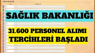 Sağlık Bakanlığı Personel Alımı Terci̇hler Başladı