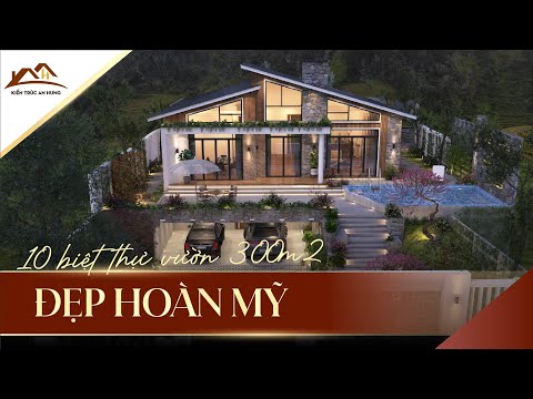 10 mẫu thiết kế biệt thự sân vườn 300m2 đẹp HOÀN MỸ