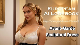 [4K] European Ai Lookbook- Avant-Garde Sculptural Dress